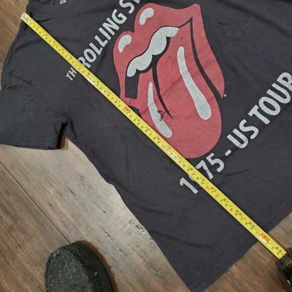 The Rolling Stones 1975 US Tour Retro T-shirt Adult Small Black Reproduction 20 - Picture 6 of 6